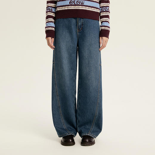 笛莎Deesha青少年女童裤子2025冬季女童加绒复合老爹裤 商品图0