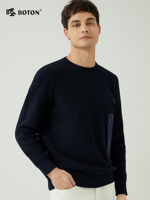 波顿男士秋冬 毛衣 大口袋毛织 合身小众设计长袖款MU736323 商品图1