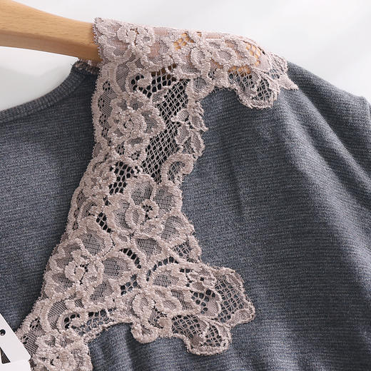 美奈川 蕾丝领蓄暖棉绒收腰套装JJ28177 商品图4