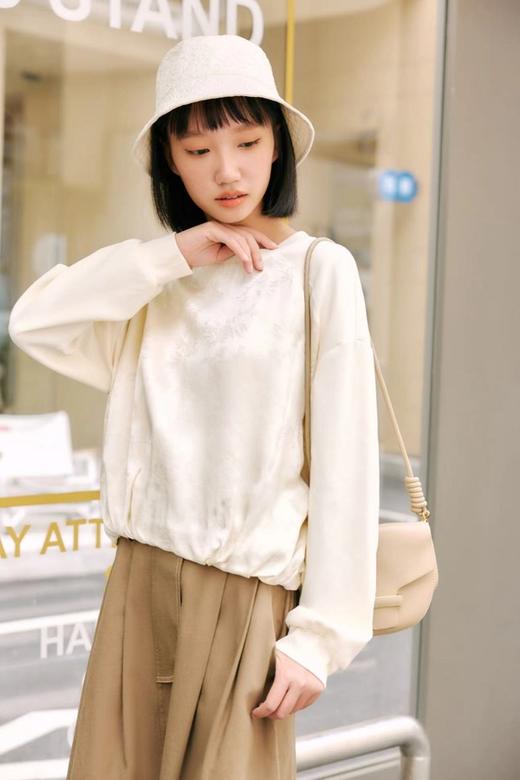 LNNNS 珍珠白提花拼接卫衣上衣 20958 商品图0