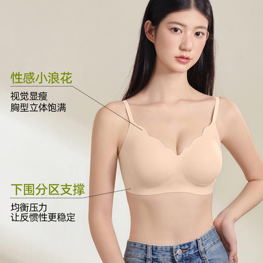 【商场同款】熳洁儿 3A抑菌无尺码无痕内衣花瓣型芦芸植物基24201552 商品图4