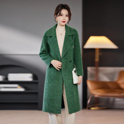 TC 236107R双面羊毛大衣中长款修身毛呢外套气质显瘦 商品图2