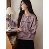 鹿向南「星玥雾紫」紫色连帽抽绳卫衣女初秋宽松显瘦百搭减龄上衣 商品缩略图0