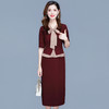 TYH-99H223-Y时尚假两件包臀裙围巾领蝴蝶结长袖裙春秋季新款连衣裙 商品缩略图1