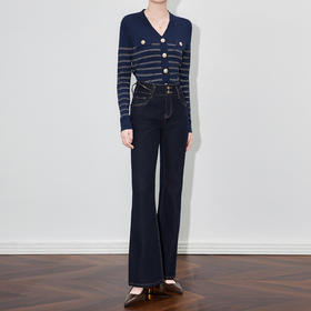 「高货wl」全新升级【铂金会员266/天猫359/差价93】(94420)洛诗琳立裁腰头设计微喇裤2025秋季高腰显瘦四面弹牛仔裤