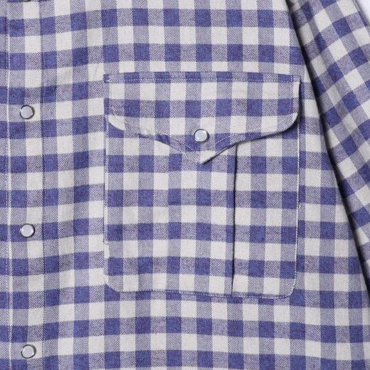 2173SDSA男士秋冬新款痞帅男装潮牌撞色格纹格子翻领长袖衬衫休闲衬衣 商品图3