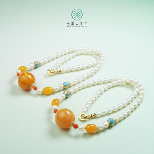 珠光宝气*^蜜蜡珍珠项链约20mm 商品图0