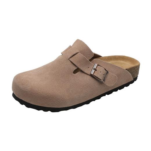 春秋男女同款！2025软木底勃肯鞋真皮包头磨砂牛皮休闲懒人厚底博肯拖鞋！ 商品图2