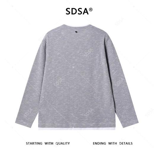 87765SDSA男士秋冬新款痞帅男装潮流针织撞色圆领假两件长袖T恤时尚 商品图5