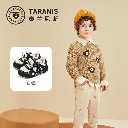 泰兰尼斯冬季加绒学步鞋男童女童保暖闪灯鞋宝宝鞋魔术贴防滑板鞋T02T5D7512 商品图1