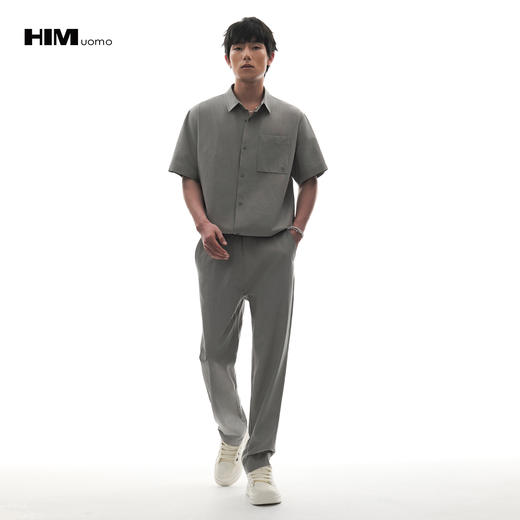 HIM漢崇 舒适抽绳松紧腰裤腰轻薄柔软透气百搭休闲裤男 2026春季 商品图1