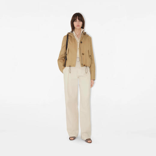 BURBERRY 巴宝莉 女士短款华达呢派克外套 浅黄色 8110901 B8626 商品图1