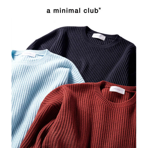 a minimal club简约落肩宽松坑条纹针织毛衣百搭秋上新AM59SW10 商品图0