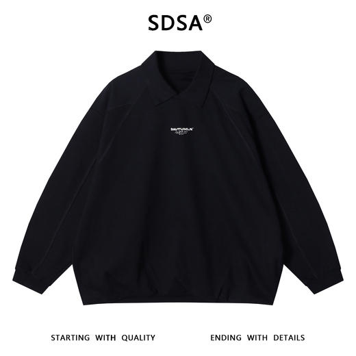 SDSA男士秋冬新款痞帅男装美式字母印花翻领卫衣宽松百搭简约上衣 商品图1