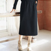 天丝羊毛半身裙，松紧腰纯色中长款a字裙QM-6565 商品缩略图2