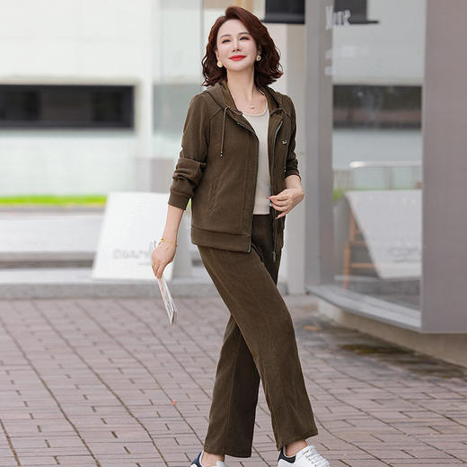 FW 269妈妈洋气运动服套装连帽外套春秋休闲两件套 商品图2