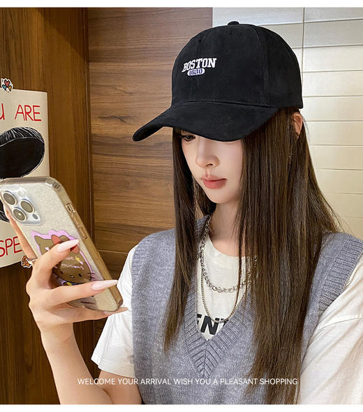 【YW】无忧购29元2件棒球帽大头围加大加深磨毛帽时尚情侣字母鸭舌帽BQ02（截单后3-5天发货) 商品图8