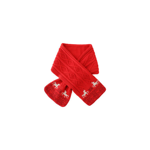 【商场同款】英氏儿童围巾宝宝围脖保暖防风新年喜庆红色秋冬新款 商品图4