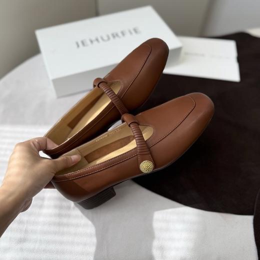 JEHURFIE/纪华菲羊皮版～复古玛丽珍T字带浅口单鞋AB25398 商品图2