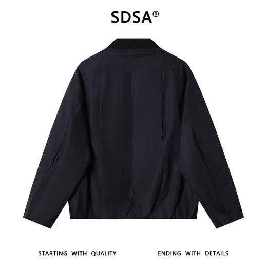 73244SDSA男士秋冬新款痞帅男装韩版纯色拼接压线长袖夹克外套时尚简约 商品图5