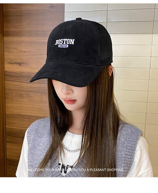 【YW】无忧购29元2件棒球帽大头围加大加深磨毛帽时尚情侣字母鸭舌帽BQ02（截单后3-5天发货) 商品图10