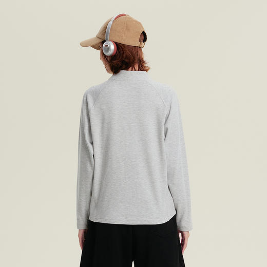 笛莎Deesha青少年女童T恤2025冬季女童蜂窝彩棉半拉链打底衫 商品图4