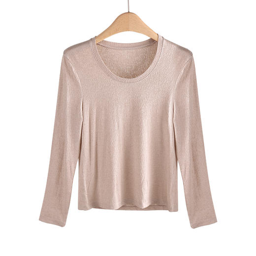 美奈川 羊绒提花大U领长袖 BN09181 商品图4