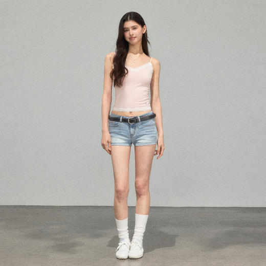 Ariseism 美式复古设计感基础浅色牛仔短裤 商品图4