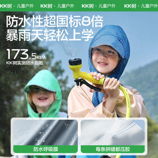 KK树儿童雨衣男童女童宝宝雨披幼儿园女孩小学生上学专用带书包位小彩绘奇遇雨衣 商品图2