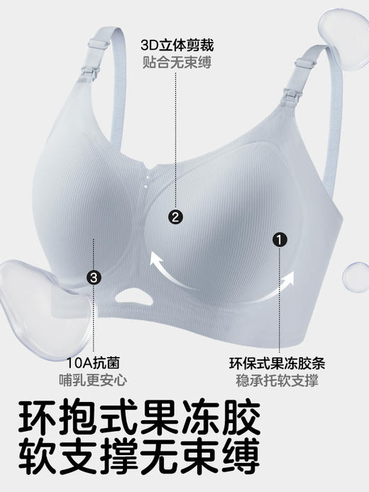 【新品】可优比孕期哺乳内衣产后喂奶专用文胸无痕舒适防下垂大码抗菌胸罩 商品图1