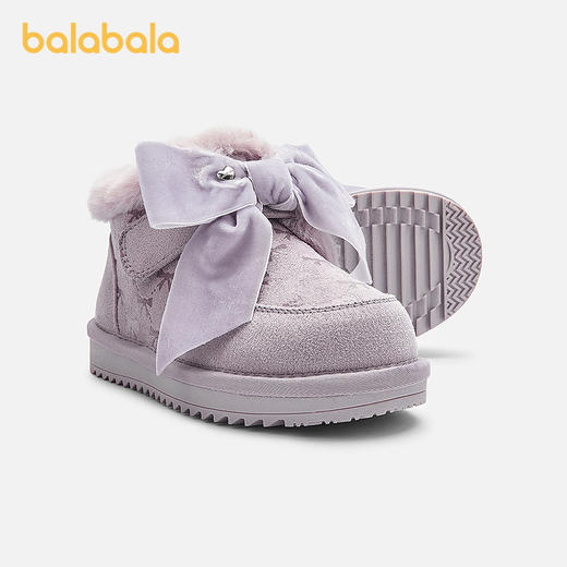 巴拉巴拉童鞋儿童雪地靴女童加厚加绒棉靴2025新冬靴子防滑蝴蝶结 商品图1