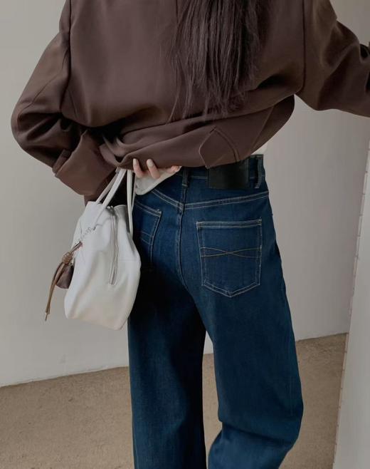 2025四面弹微阔拖地裤！秋季新款软糯亲肤顺滑阔腿直筒牛仔裤！ 商品图4