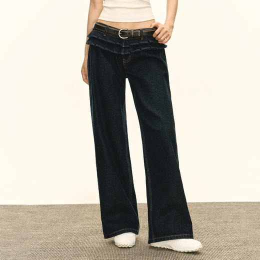 Ariseism 美式复古设计感牛仔裤女秋季新款休闲长裤子 商品图1