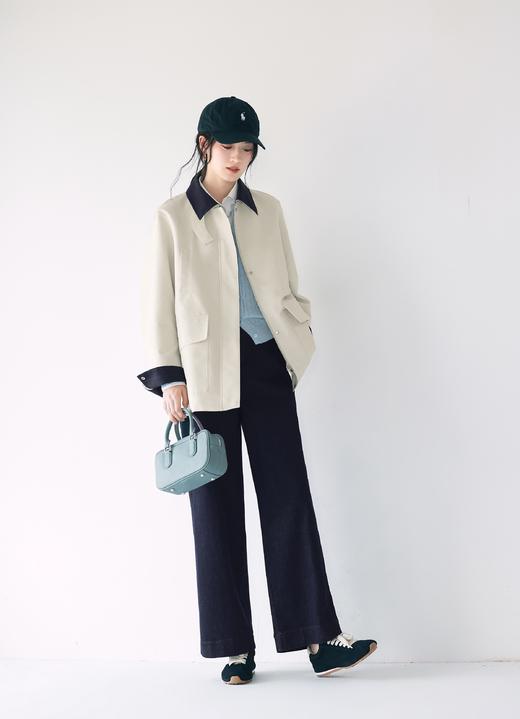 无图【经典款】【商场同款】伊芙丽春秋简约撞色风衣外套1G7860011 商品图2