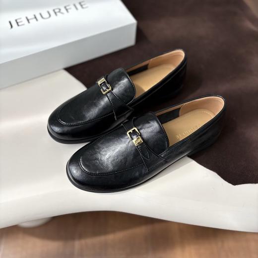 JEHURFIE/纪华菲腔调款～复古小金扣一脚蹬乐福单鞋AB25367 商品图3