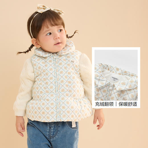 巴拉巴拉宝宝马甲外穿冬装女童背心羽绒服保暖小A版型甜美可爱萌 商品图3