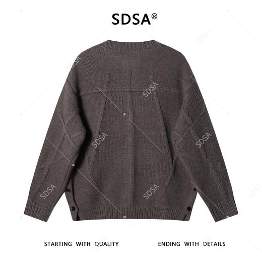 257118SDSA秋冬新款痞帅男装老钱风解构拉链圆领针织衫百搭慵懒开衫毛衣 商品图5
