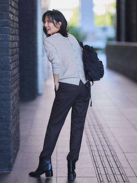 23区日系秋季通勤职业OL羊毛混纺微弹锥形九分裤休闲裤商场同款 商品图2