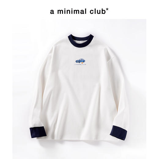 a minimal club重磅领袖口撞色趣味印花长袖T恤休闲百搭AM58TL02 商品图0