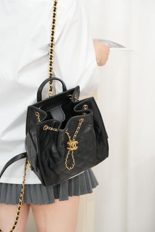 香奈儿  25B 系列 双肩𝐁𝐚𝐠 黑金 中号（LZ） 商品图2