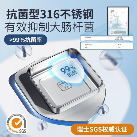 【芬兰MISANBROO】米膳葆抗菌型316不锈钢三明治盒 正方形 700ml 商品图1
