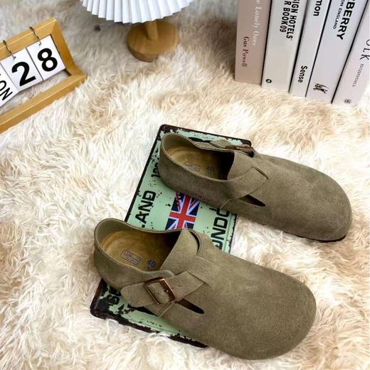 真皮新款勃肯鞋！2025休闲百搭男女同款防滑透气一脚蹬全包款博肯鞋！ 商品图2