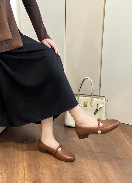 JEHURFIE/纪华菲羊皮版～复古玛丽珍T字带浅口单鞋AB25398 商品图7