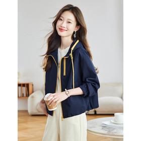 时尚连帽拉链冲锋衣，宽松小个子夹克开衫HR-MUZI68875