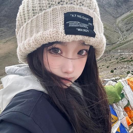 好看又百搭【一秒显脸小！舒适透气针织帽】亲肤柔软，秋冬季新款帽子女网红时尚百搭大头围保暖堆堆帽针织毛线加厚帽女。rb 商品图1