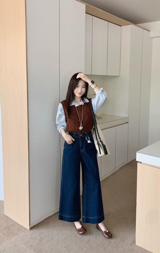 2025秋季九分阔腿裤！藏肉效果好！随性时尚感秋季牛仔裤 商品图5