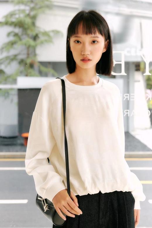 LNNNS 珍珠白提花拼接卫衣上衣 20958 商品图4