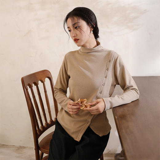 半高领德绒打底衫，外穿设计感针织上衣保暖内搭QM-6558 商品图2