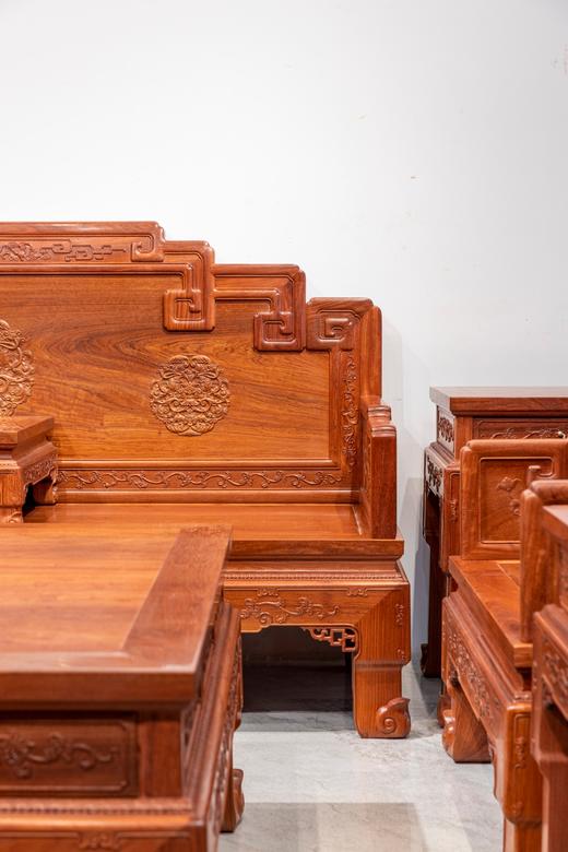 红桥红  家具严选  缅甸花梨（大果紫檀）【西番莲 宝座式沙发十三件套】 商品图6