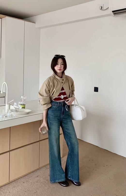 2025秋季四面弹牛仔裤！新款拉腿瘦腰喇叭裤！ 商品图0